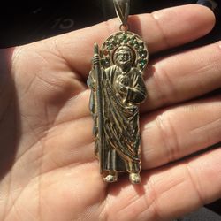 10KT Solid Gold San Judas Pendant 