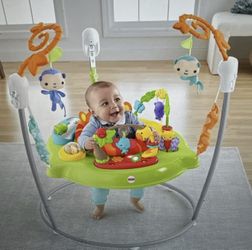 Fisher-Price Baby Bouncer Tiger Time Jumperoo Activity Center with Lights Music