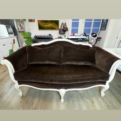 Dark Brown Velvet Loveseat/couch