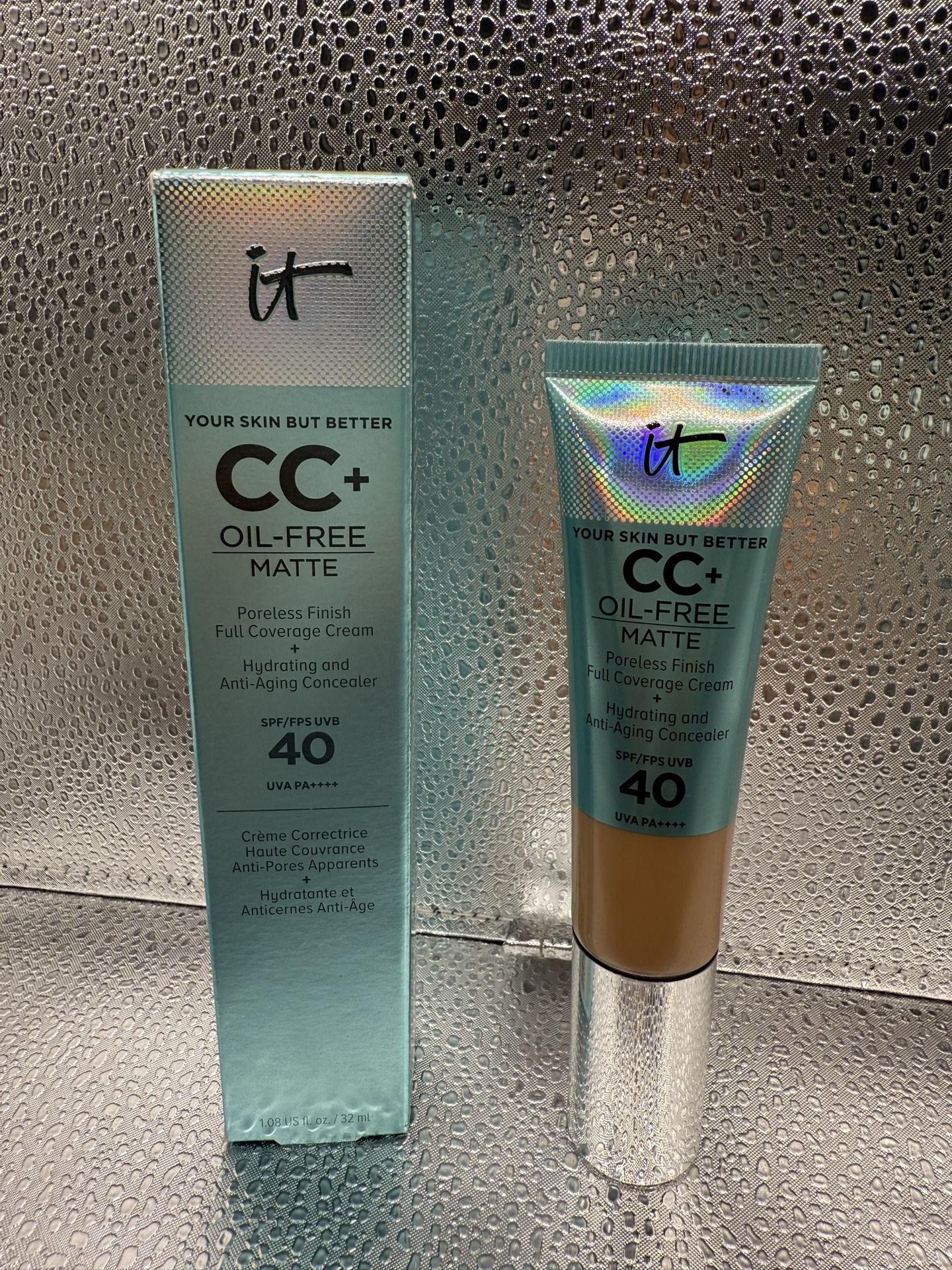 It Blend CC+ Matte Oil-Free Cream (tan) Anti-Aging - SPF 40 pack of (2)