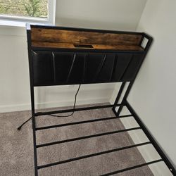 Twin Bed Frame With Storate Headboard and Charging Station