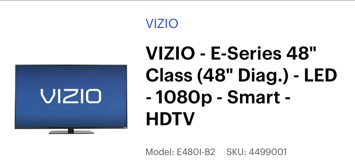 Vizio E series 48” Smart TV