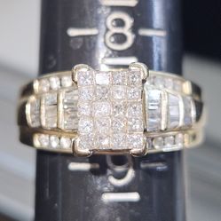 Channel Set Diamond Class Cluster Ring 