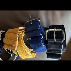 3 Youth Baseball Belts Assort Colors