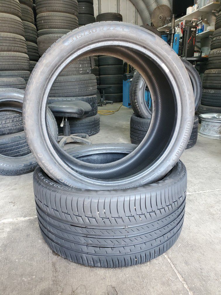 🔥 (2) 315 30 22 Continental PremiumContact 6 Tires 