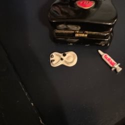 Vintage Porcelain Trinket Box Doctor Bag Three Instruments Inside