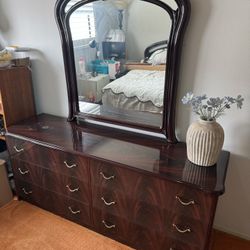 Made In Italy 6 Drawers Double Dressor With Mirror 
