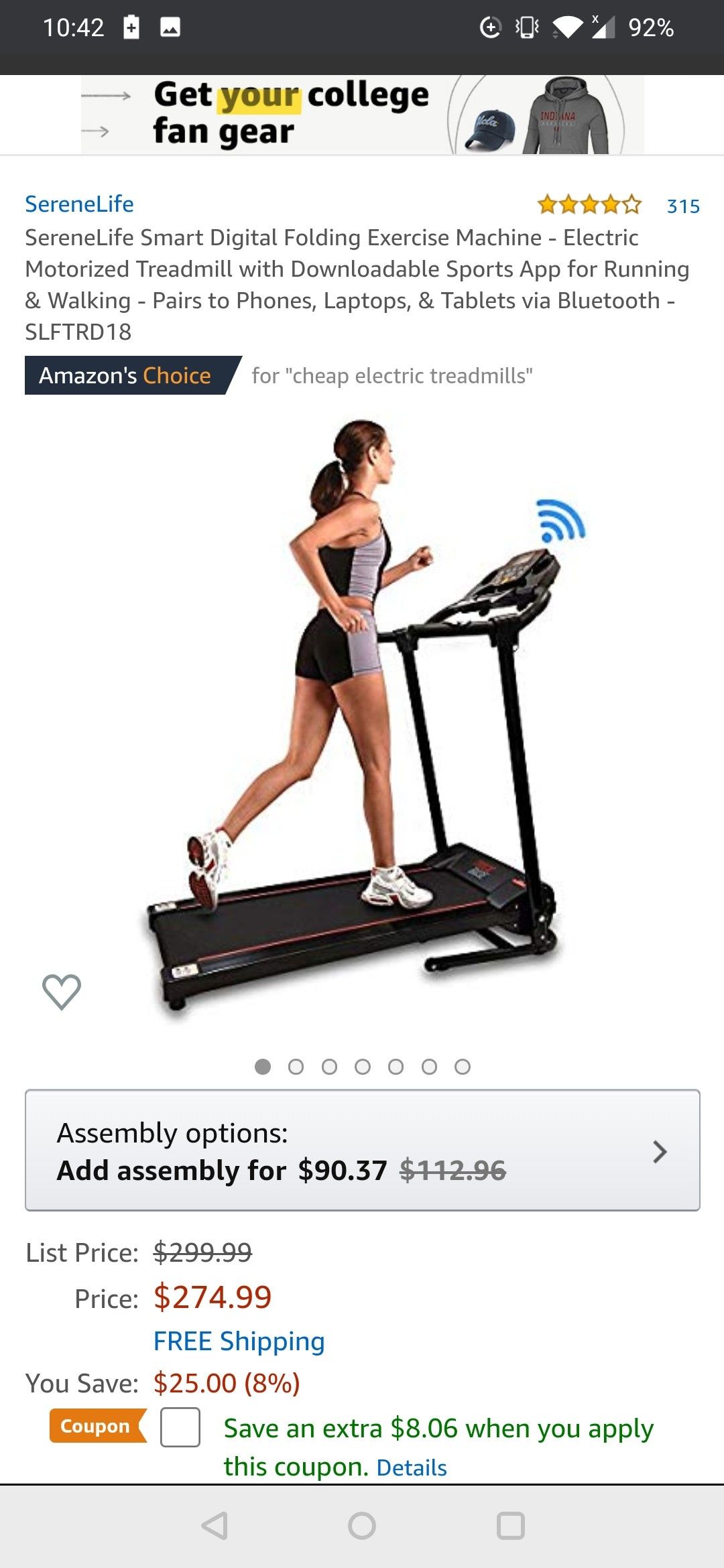 Serene life treadmill foldable