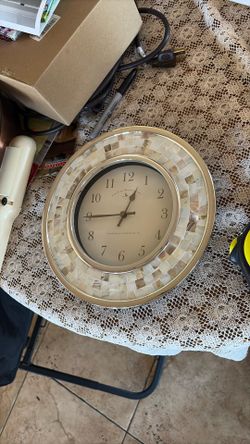 FIRST TIME AND COMPANY SHELL MOSAIC WALL CLOCK