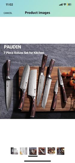  PAUDIN Paring Knife and Santoku Knife: Home & Kitchen