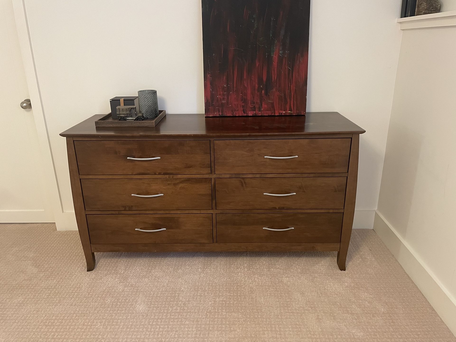 Baronet Queen Bed & Dresser – Solid Walnut Wood – Elegant & Timeless