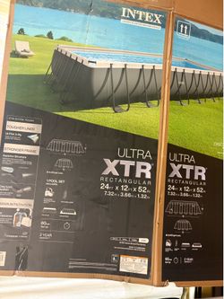 Intex Ultra XTR 24’ x 12’ x 52” Rectangular Above Ground Pool – Used Once – Excellent Condition