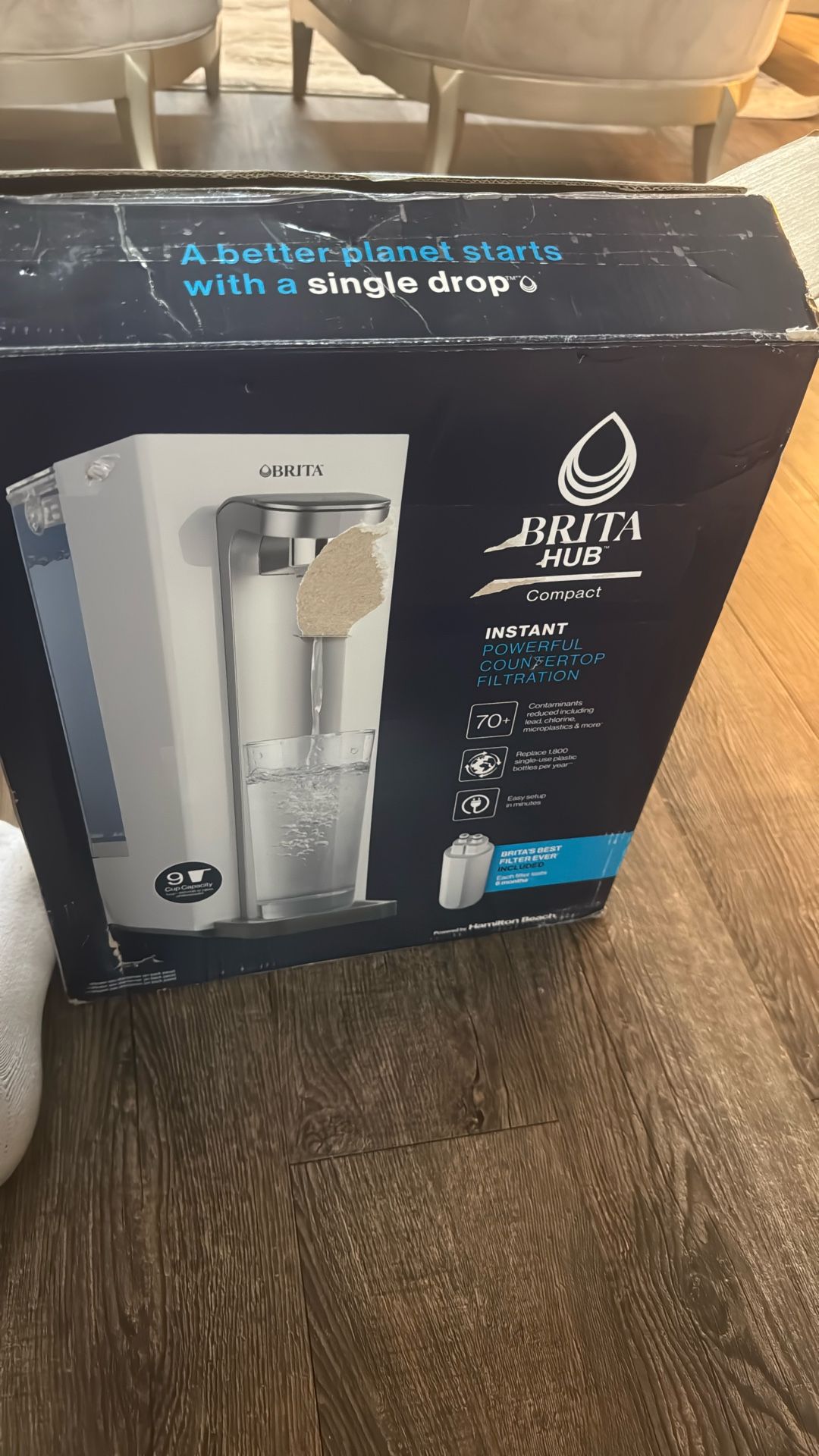 Brita Hub Compact Instant Powerful Countertop Water Filter System, Reduces 70...