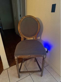 Upholstered Oval Back Counter Stool with Wood Frame