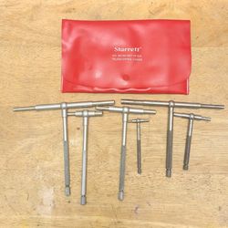 Six Starrett and Mitutoyo Telescoping Gages.