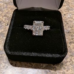 3.08ct Radiant Cut Diamond Ring (4.18ctw) – IGI Certified Lab Diamond – 14K White Gold