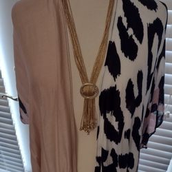 SAY WHAT? Beautiful Beige/Black Leopard Tunic