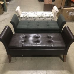 Elegant Benches with Storage - BRAND NEW Sample Pieces 