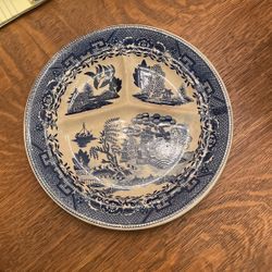 Antique Blue Willow Plates, Set Of 2 