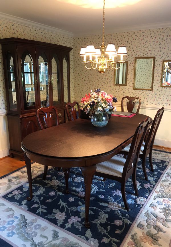 Cochran S Dining Room Table And China Cabinet 6 Chairs 2 With Arms Cochran S Dining Room Table And China Cabinet 6 Chairs 2 With Arms