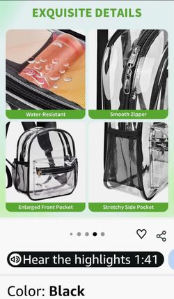 Clear Medium Backpack (New Item) See Pics for Details Asking $15 Firm on Price