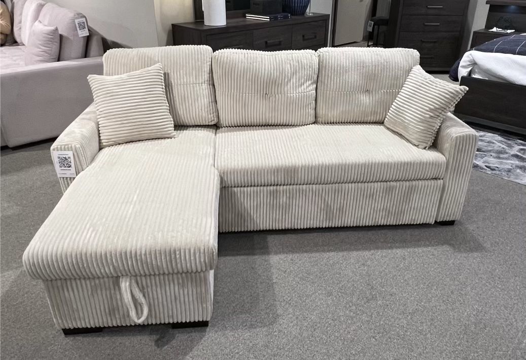 Corduroy Sectional Sleeper With Storage 