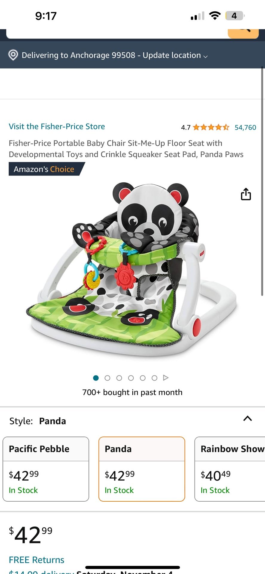 Panda Sit Me Up Floor Chair For Baby 