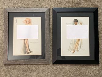 Vintage Alberto Vargas 'The Vargas Girl' Framed Prints - Set of 2