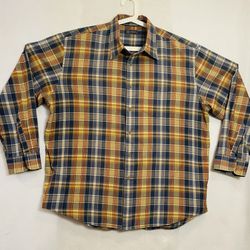 Arrow Button Up Shirt Mens 2XL Multicolor Plaid Long Sleeve Casual