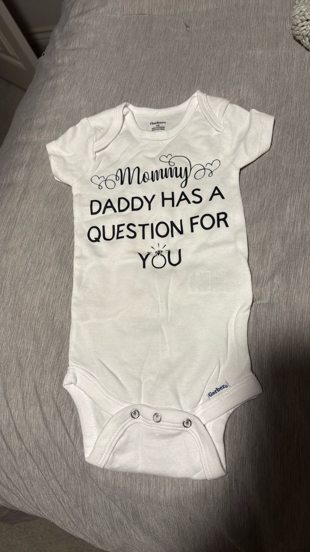 Proposal Baby Onesie 12m