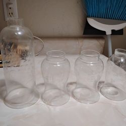 Princess House Crystal Hurricane Globes 