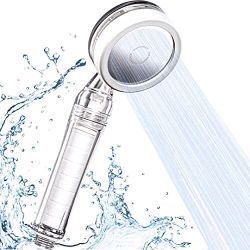 NAKEDPIPE Filtered Shower Head – Handheld High Pressure Showerhead, Softens Hard Water, Filters Chlorine & Fluoride, Helps Dry & Itchy Skin, Purifies 