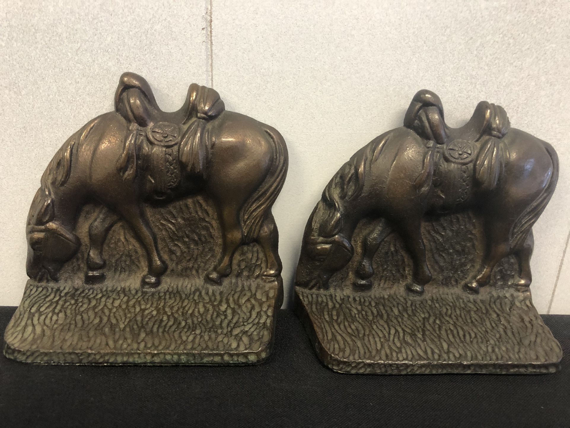 Very Old Bronze Horse Bookends