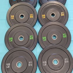 Olympic Bumper Weight Plates Full Set For Olympic Barbell 