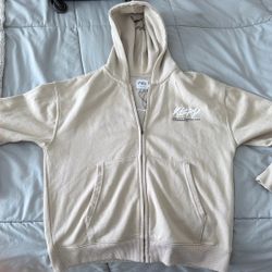 Beige Zip Up Hoodie