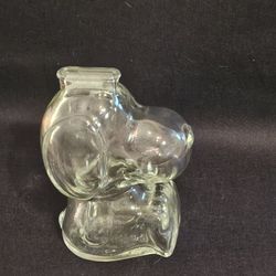 Vintage 1988 United Featured Syndicate Inc. Peanuts Snoopy Bank Shultz Collectible Anchor Hocking Glass Bank