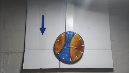Epoxy Resin Wood Clock Hand Made Echo A Mano 