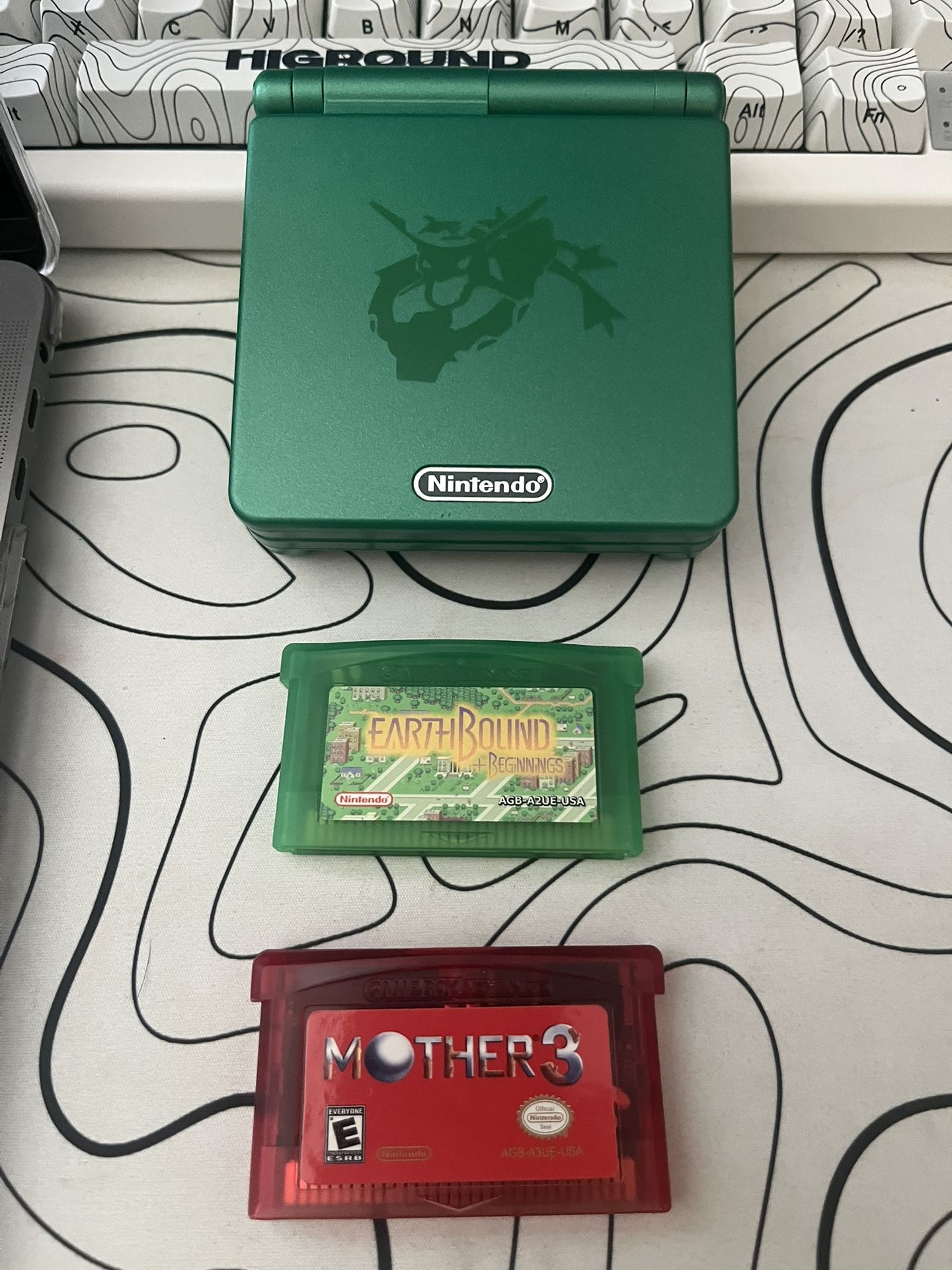Gameboy Advance SP ips v5 Rayquaza Edition With Earthbound Collection 