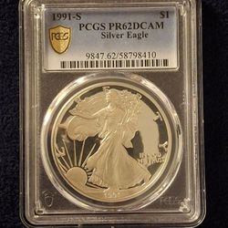 1991-S PR62 Silver Eagle Deep Cameo