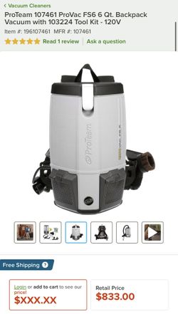 ProTeam PROVAC FS6 6QT VACUUM BACKPACK