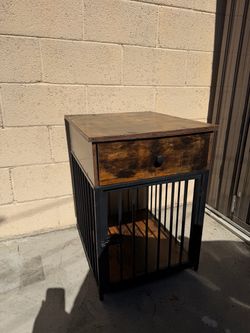 Dog Crate Furniture End Table with Drawer