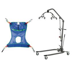 Medline Manual Hydraulic Patient Lift with 6 Point Cradle