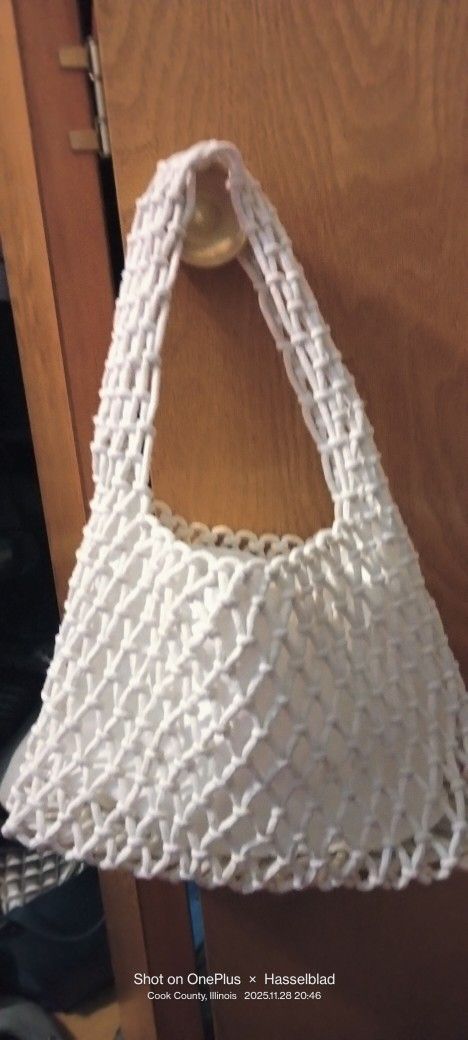 White Macrame Handbag 