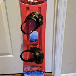 Lucky Bums Kids Beginner Plastic Snowboard with Pre Mounted Adjustable Bindings and Smooth Edges