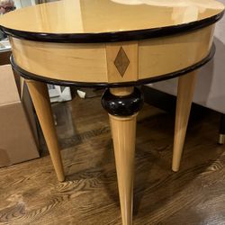 Matching Set Wood Tables And Columns  W Glass 
