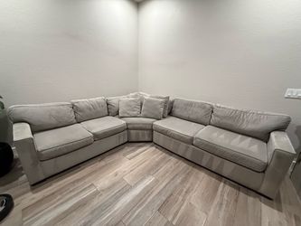 Large Grey L-Shaped Sectional Sofa 116"x 102"-30 " height