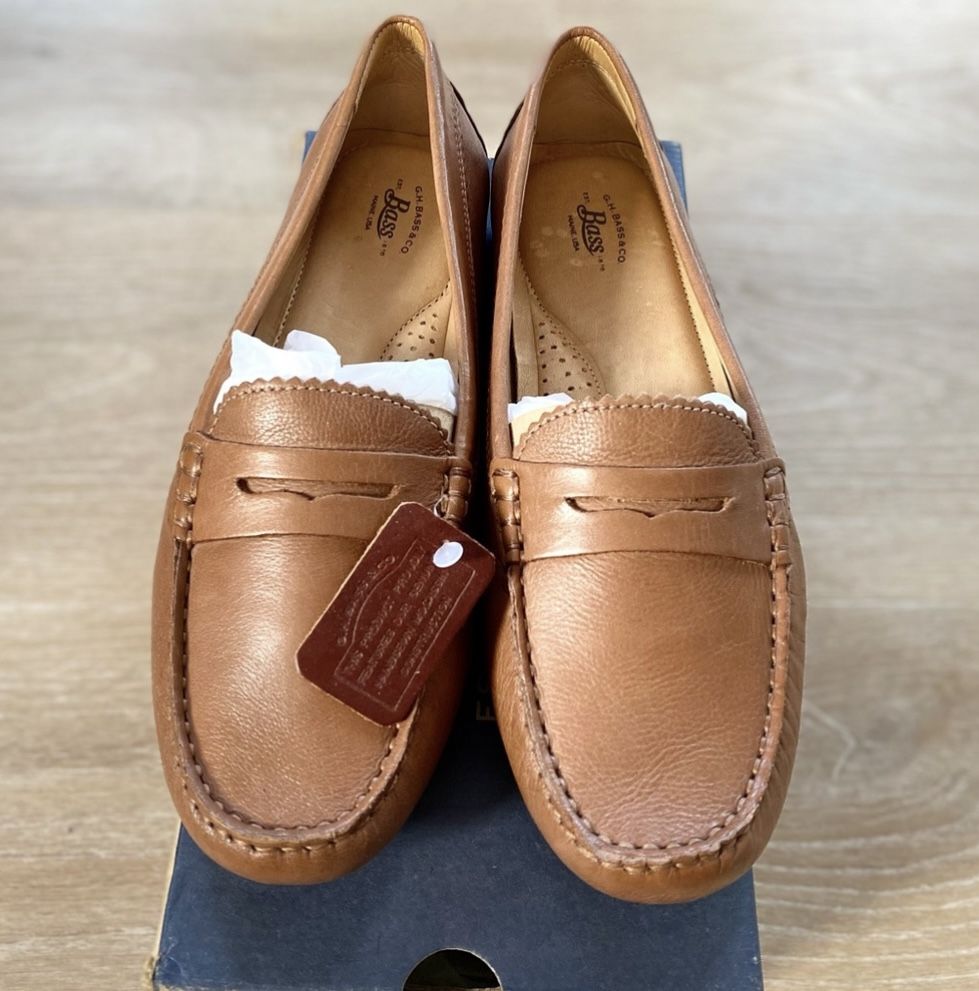 NWT GH Bass Missy DRIVER Penny Loafer Moccasin Tan Leather