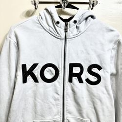 Michael Kors Embroidered Big Logo Full Zip Hoodie Size Mens Small