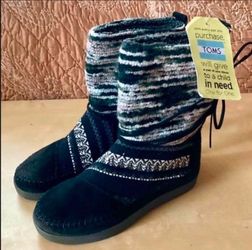 TOMS Mid-Calf Boots with Woven Shaft