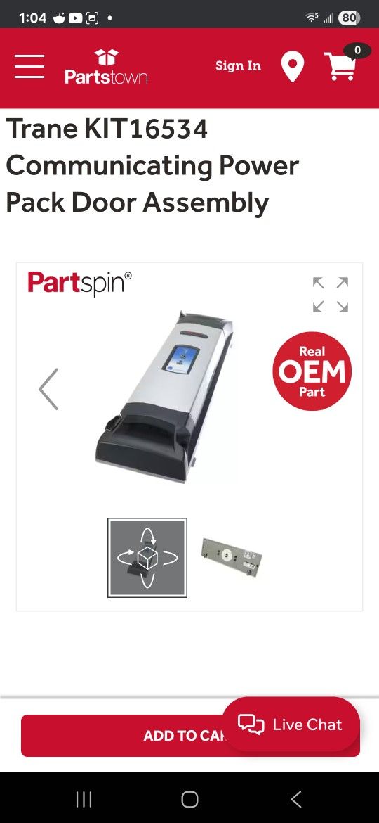 Trane Communicating Power Pack Door Assembly